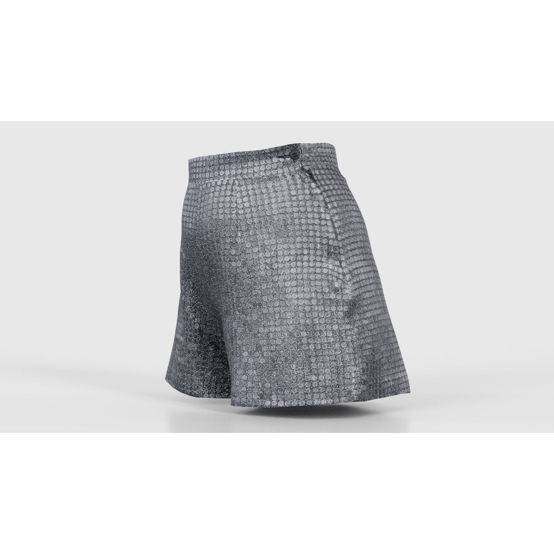 Glitter Shorts 3D Model – Low Poly Women's Clothing, FBX, Blender - View 27