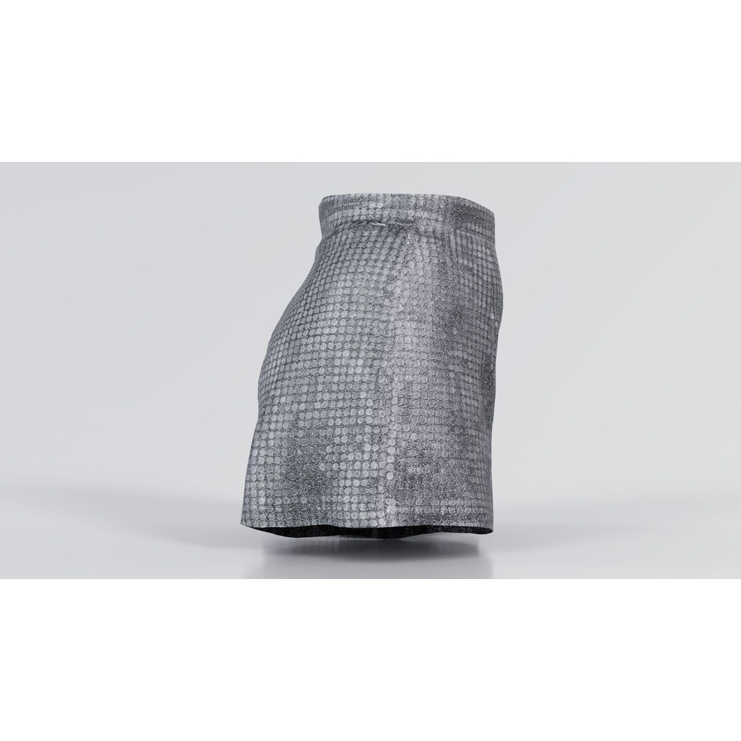 Glitter Shorts 3D Model – Low Poly Women's Clothing, FBX, Blender - View 6