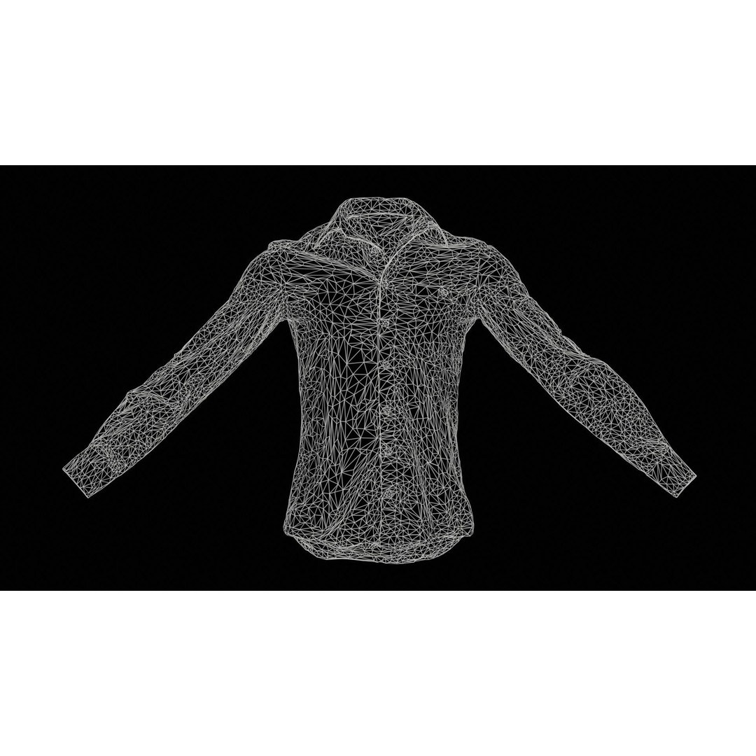 Squares Shirt 3D Model – Low Poly Checkered Apparel, FBX, Blender - View 13