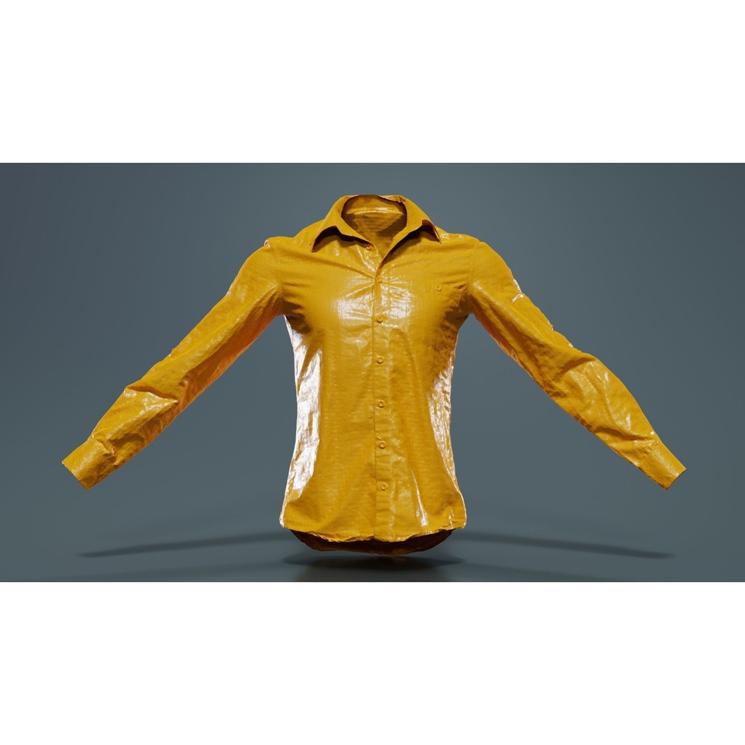 Squares Shirt 3D Model – Low Poly Checkered Apparel, FBX, Blender - View 14