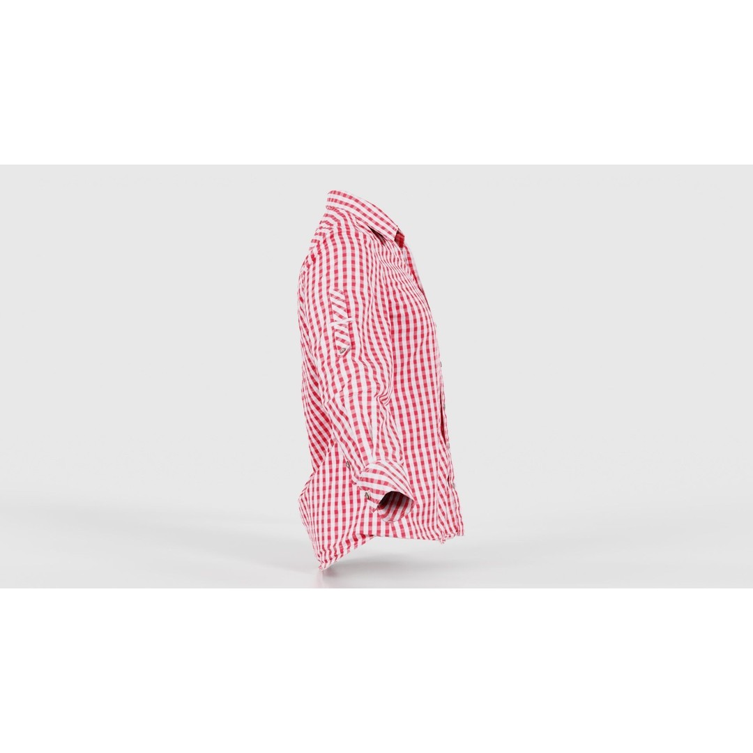 Squares Shirt 3D Model – Low Poly Checkered Apparel, FBX, Blender - View 20