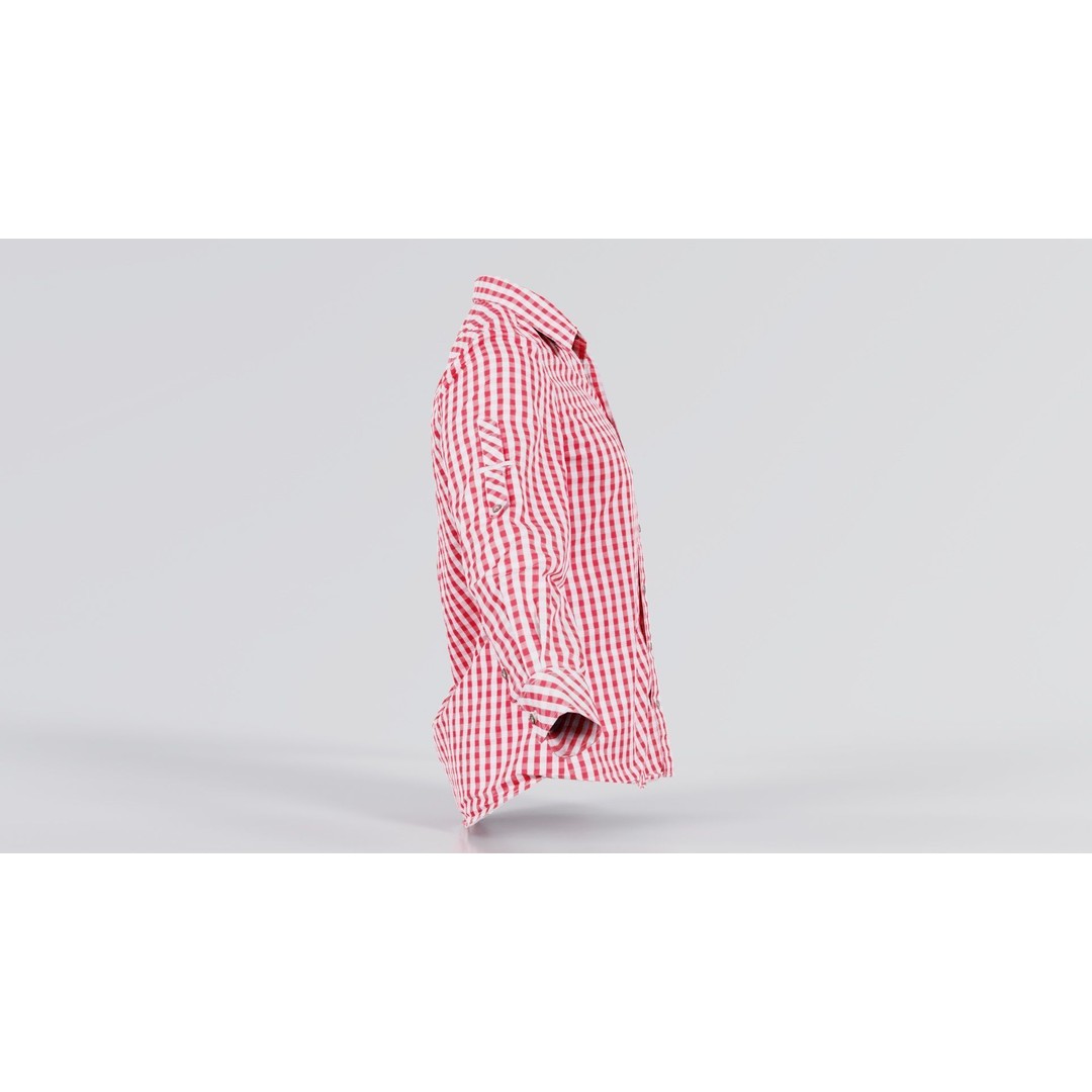 Squares Shirt 3D Model – Low Poly Checkered Apparel, FBX, Blender - View 4