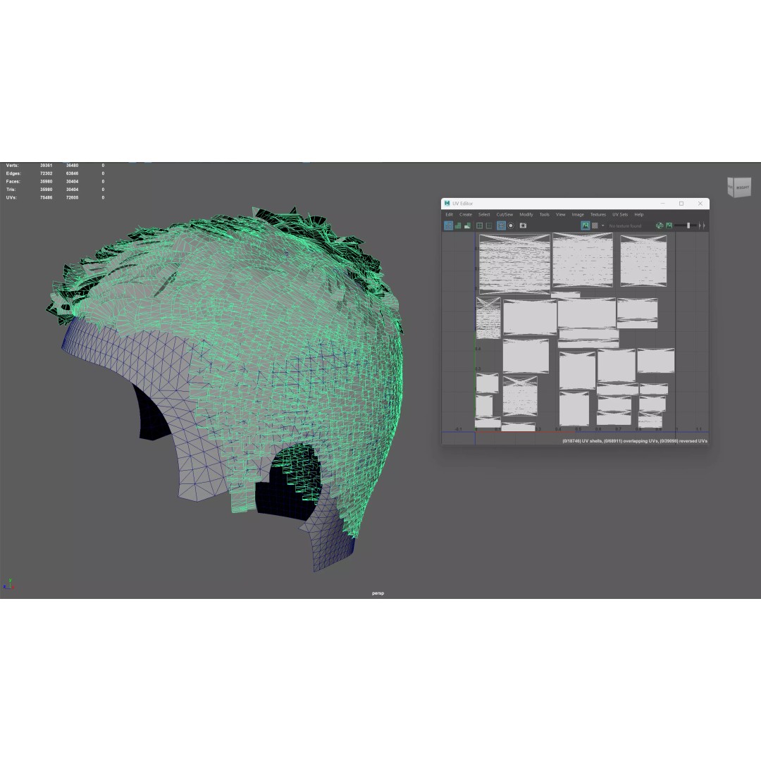 Modern Crop Fade 3D Model – Low Poly Game-Ready Hair Asset, FBX