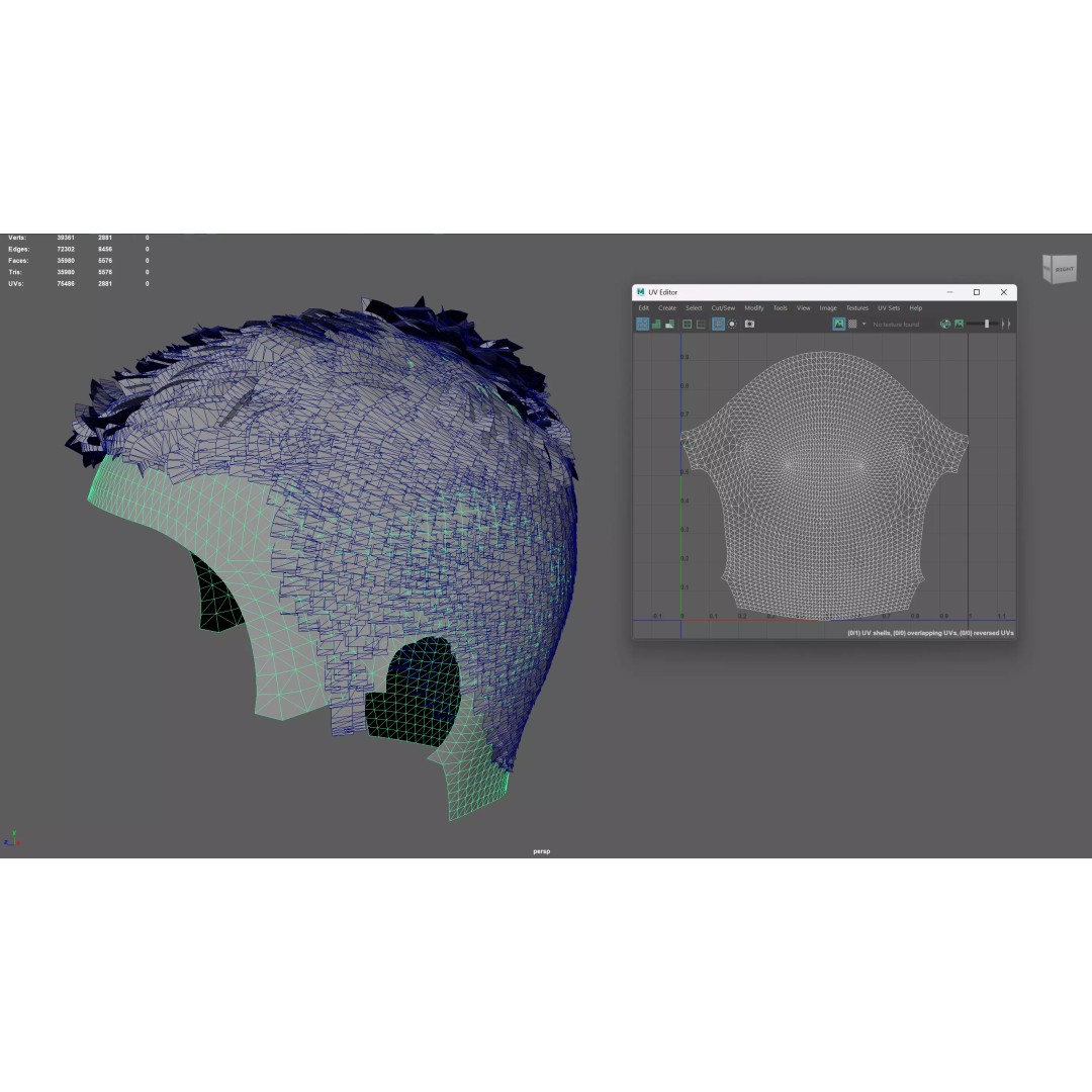 Modern Crop Fade 3D Model – Low Poly Game-Ready Hair Asset, FBX - View 13