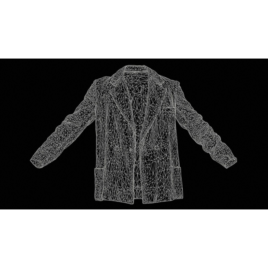 Clown Jacket 3D Model – Low Poly Open Outerwear, FBX, PBR - View 13