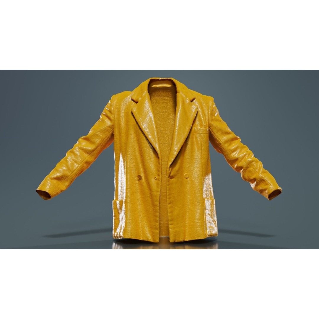 Clown Jacket 3D Model – Low Poly Open Outerwear, FBX, PBR - View 14