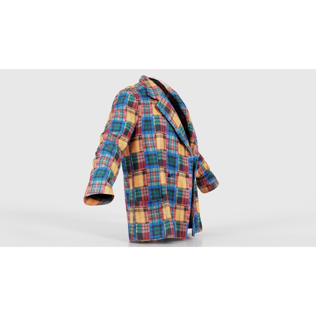 Clown Jacket 3D Model – Low Poly Open Outerwear, FBX, PBR - View 19