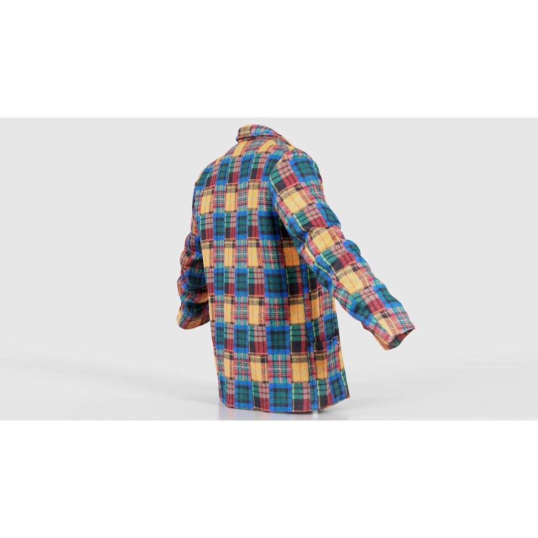 Clown Jacket 3D Model – Low Poly Open Outerwear, FBX, PBR - View 21