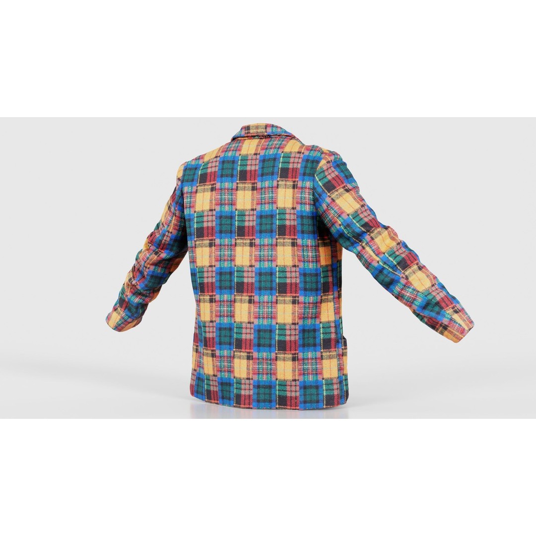 Clown Jacket 3D Model – Low Poly Open Outerwear, FBX, PBR - View 22