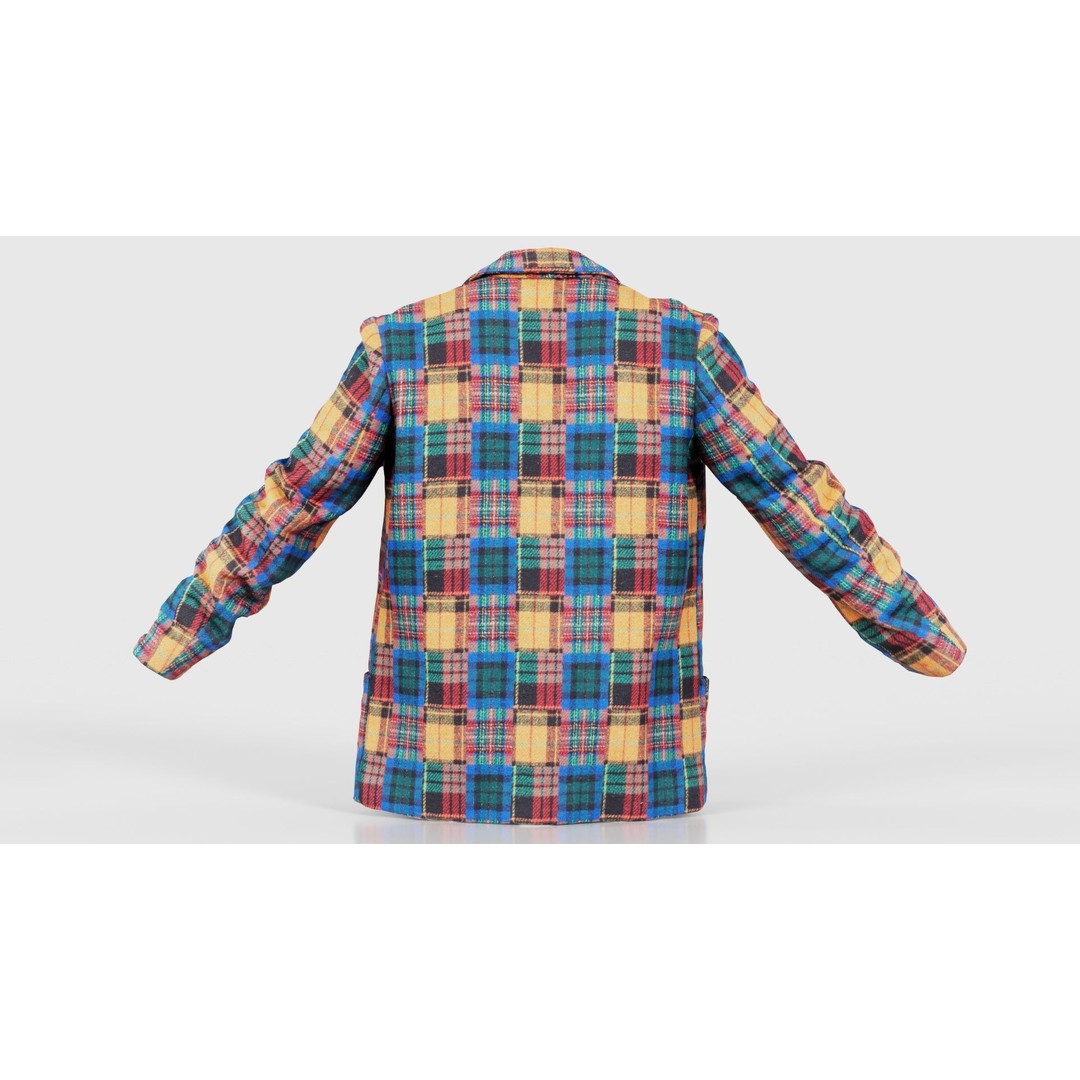 Clown Jacket 3D Model – Low Poly Open Outerwear, FBX, PBR - View 23