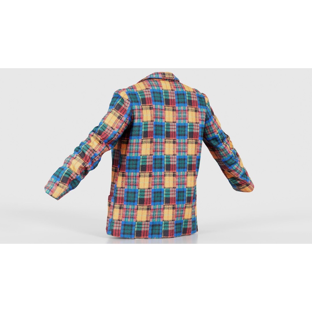 Clown Jacket 3D Model – Low Poly Open Outerwear, FBX, PBR - View 24