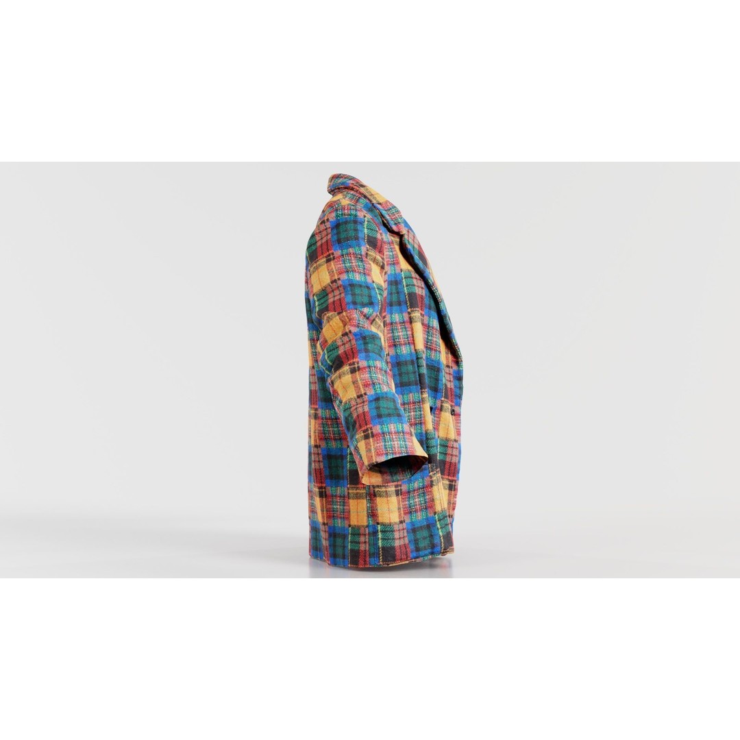 Clown Jacket 3D Model – Low Poly Open Outerwear, FBX, PBR - View 4