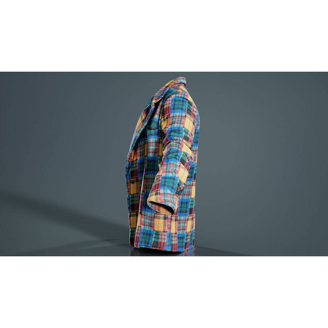 Clown Jacket 3D Model – Low Poly Open Outerwear, FBX, PBR - View 8