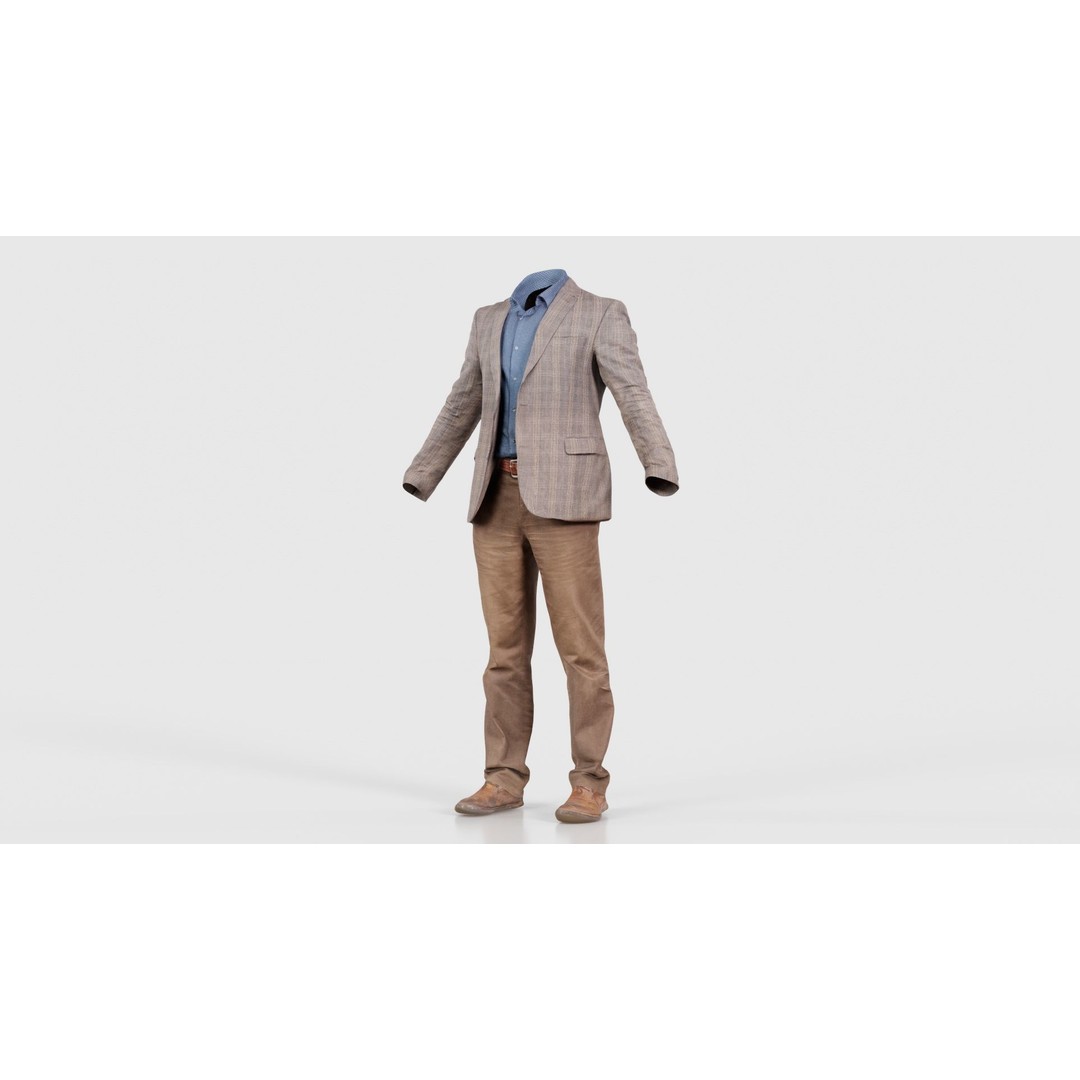Casual Outfit 33 3D Model – Low Poly Male Character with PBR Textures