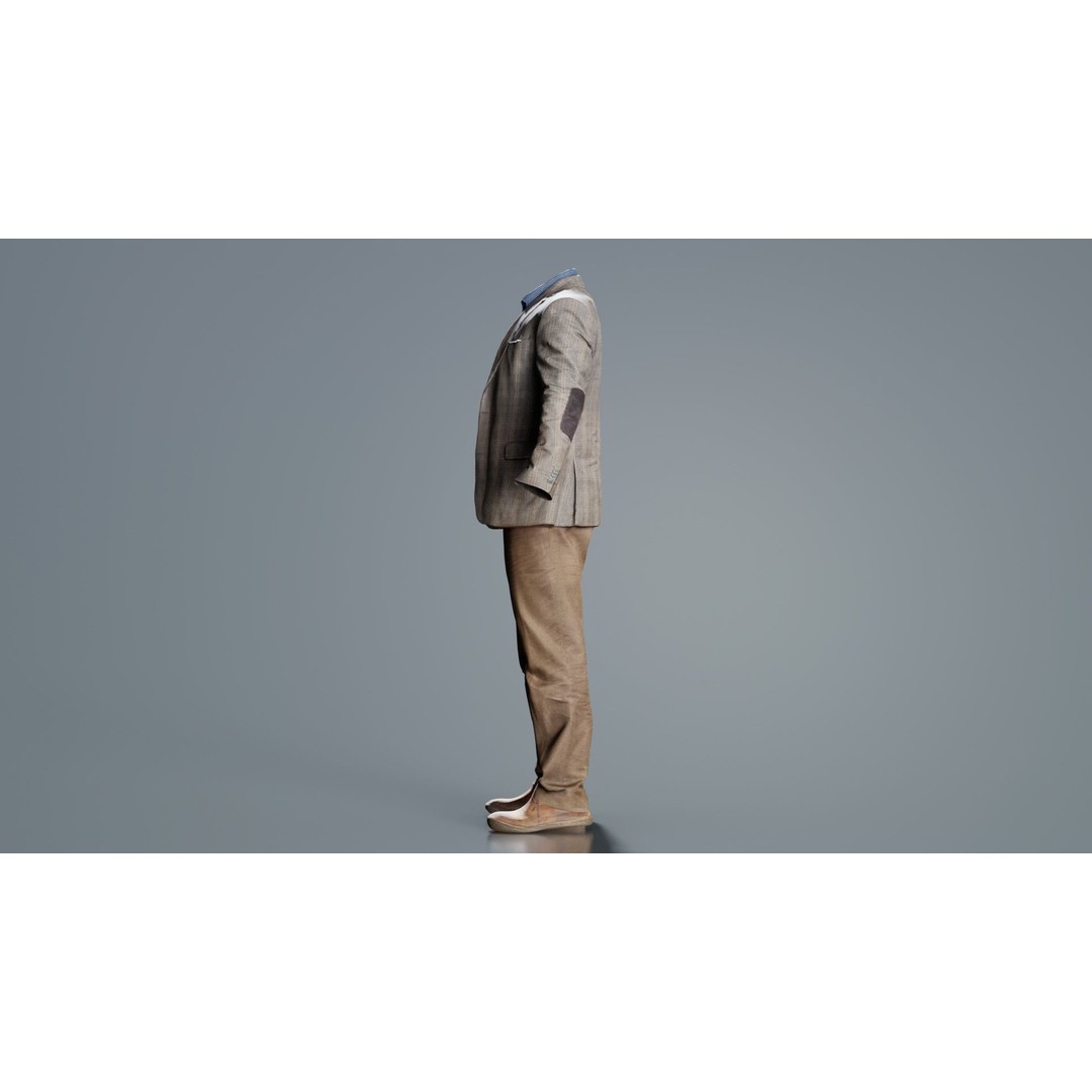 Casual Outfit 33 3D Model – Low Poly Male Character with PBR Textures - View 10