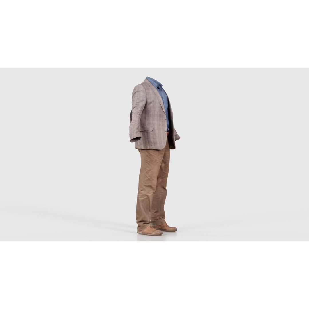 Casual Outfit 33 3D Model – Low Poly Male Character with PBR Textures - View 19