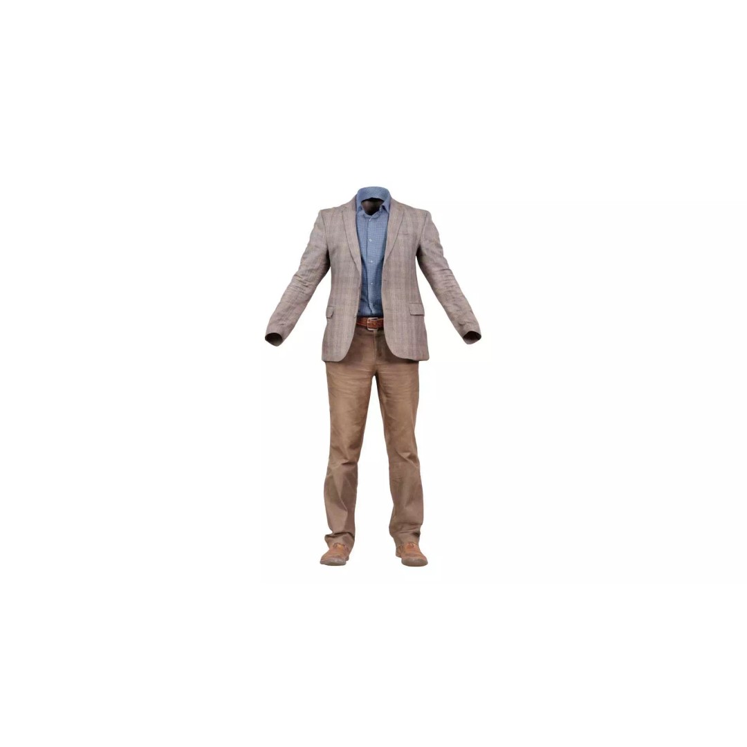 Casual Outfit 33 3D Model – Low Poly Male Character with PBR Textures - View 2
