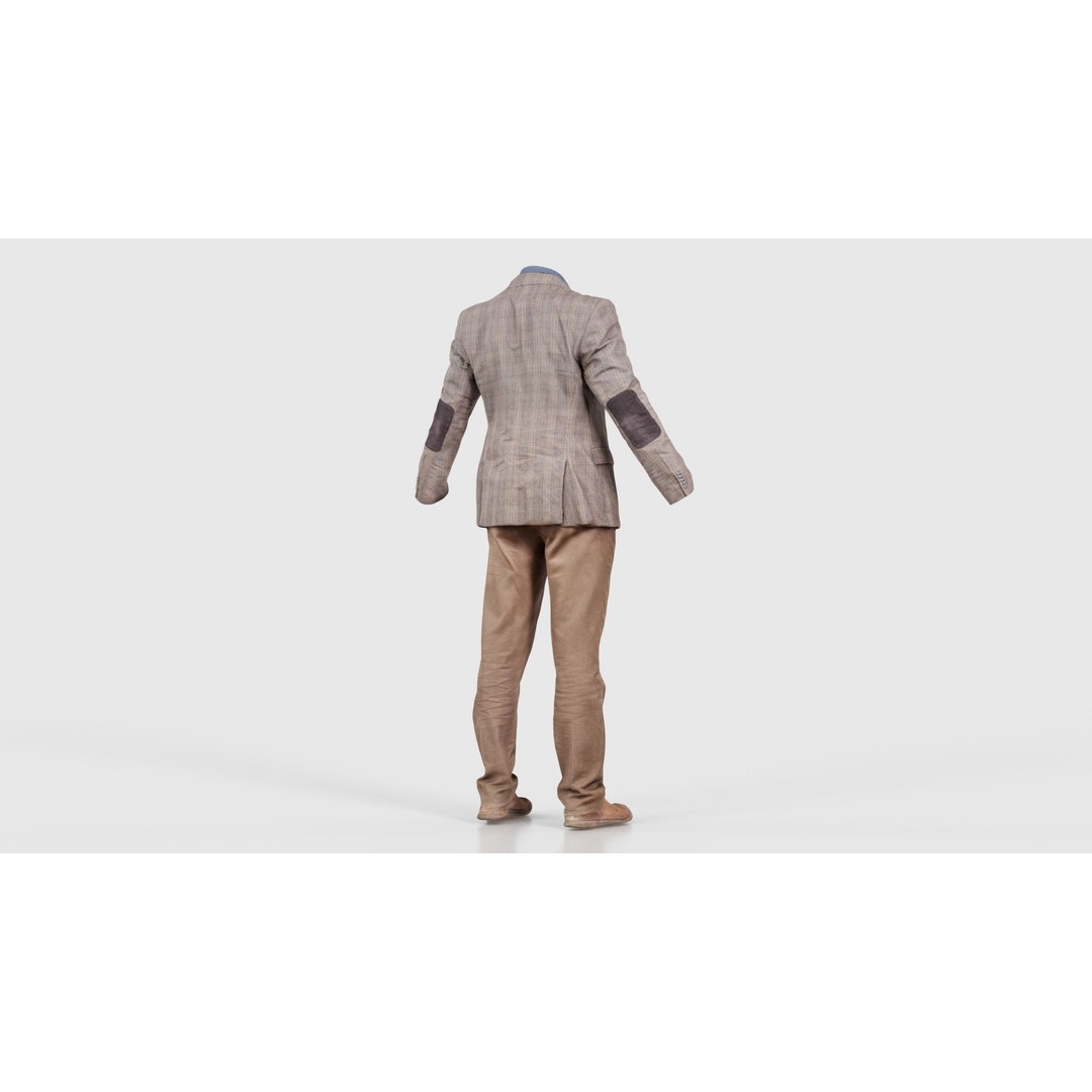 Casual Outfit 33 3D Model – Low Poly Male Character with PBR Textures - View 22