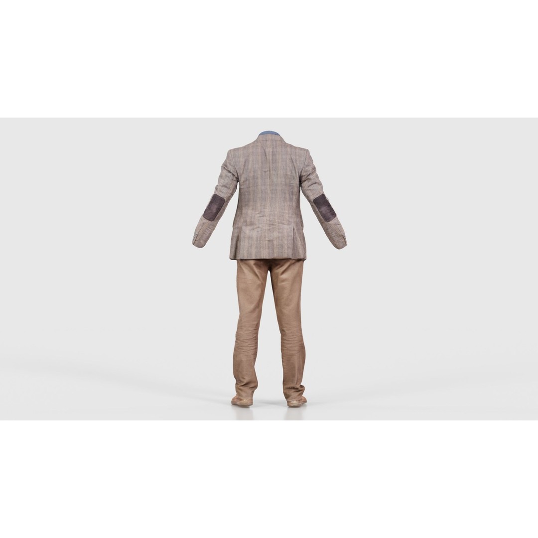 Casual Outfit 33 3D Model – Low Poly Male Character with PBR Textures - View 23