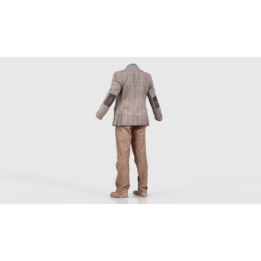 Casual Outfit 33 3D Model – Low Poly Male Character with PBR Textures - View 24