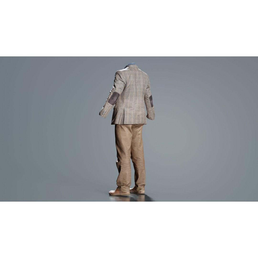 Casual Outfit 33 3D Model – Low Poly Male Character with PBR Textures - View 4