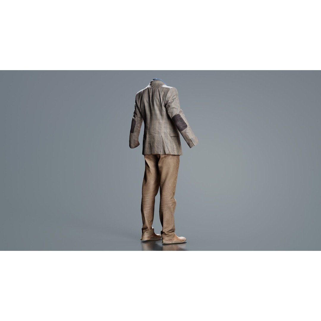 Casual Outfit 33 3D Model – Low Poly Male Character with PBR Textures - View 6