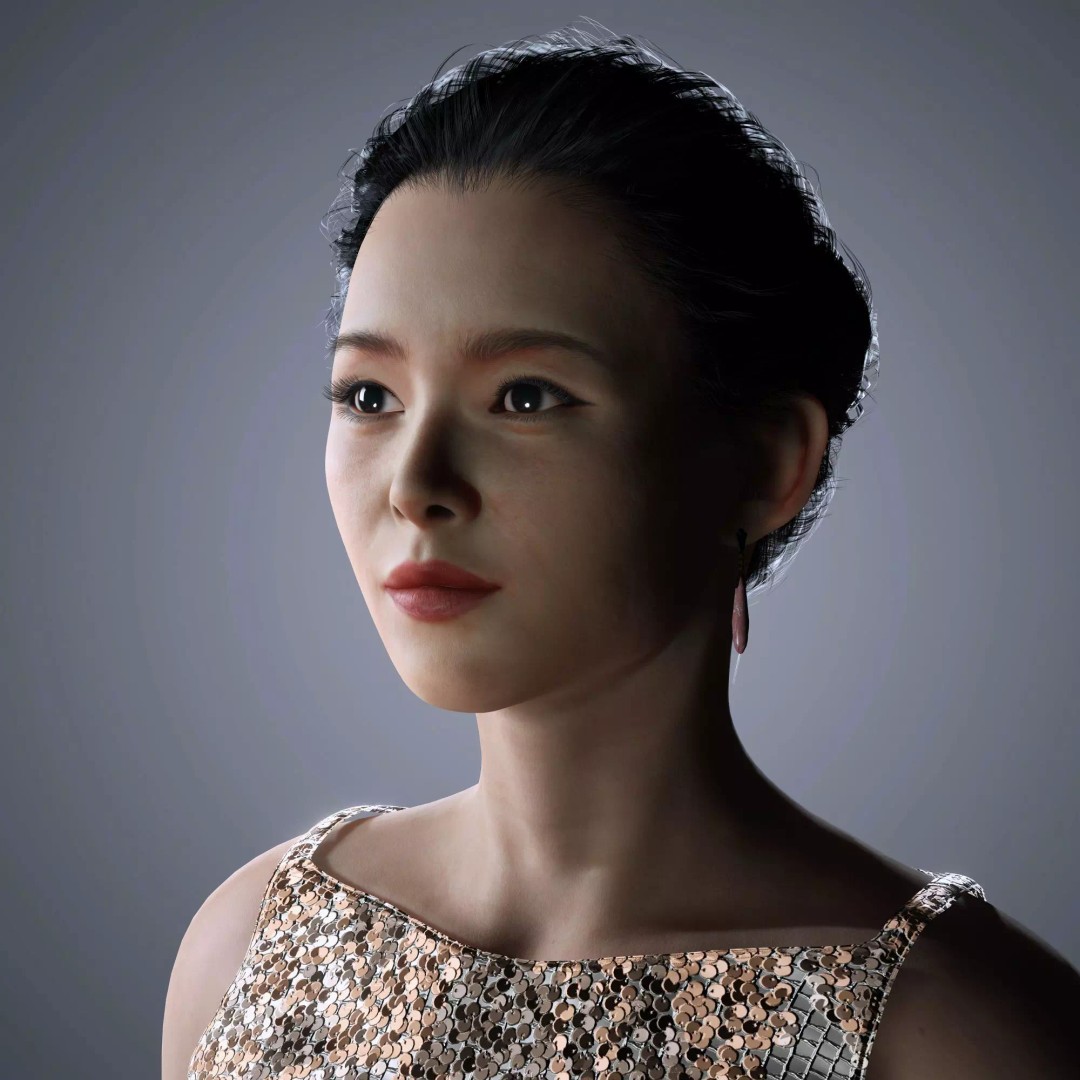 Zhang Ziyi 3D Model – Low Poly Rigged Character for Animation - View 3
