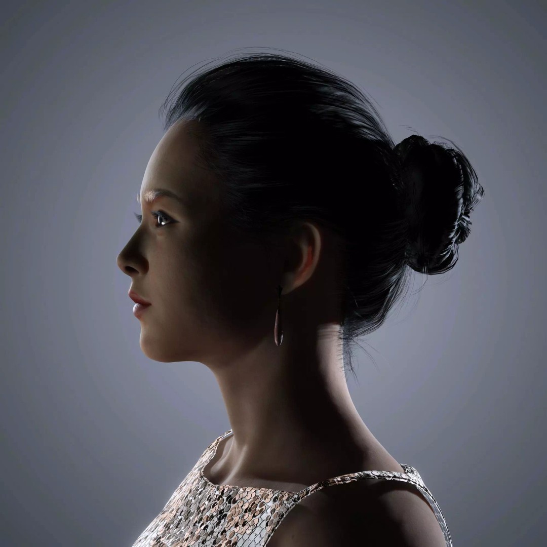 Zhang Ziyi 3D Model – Low Poly Rigged Character for Animation - View 5
