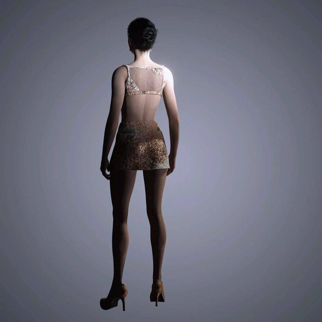 Zhang Ziyi 3D Model – Low Poly Rigged Character for Animation - View 8