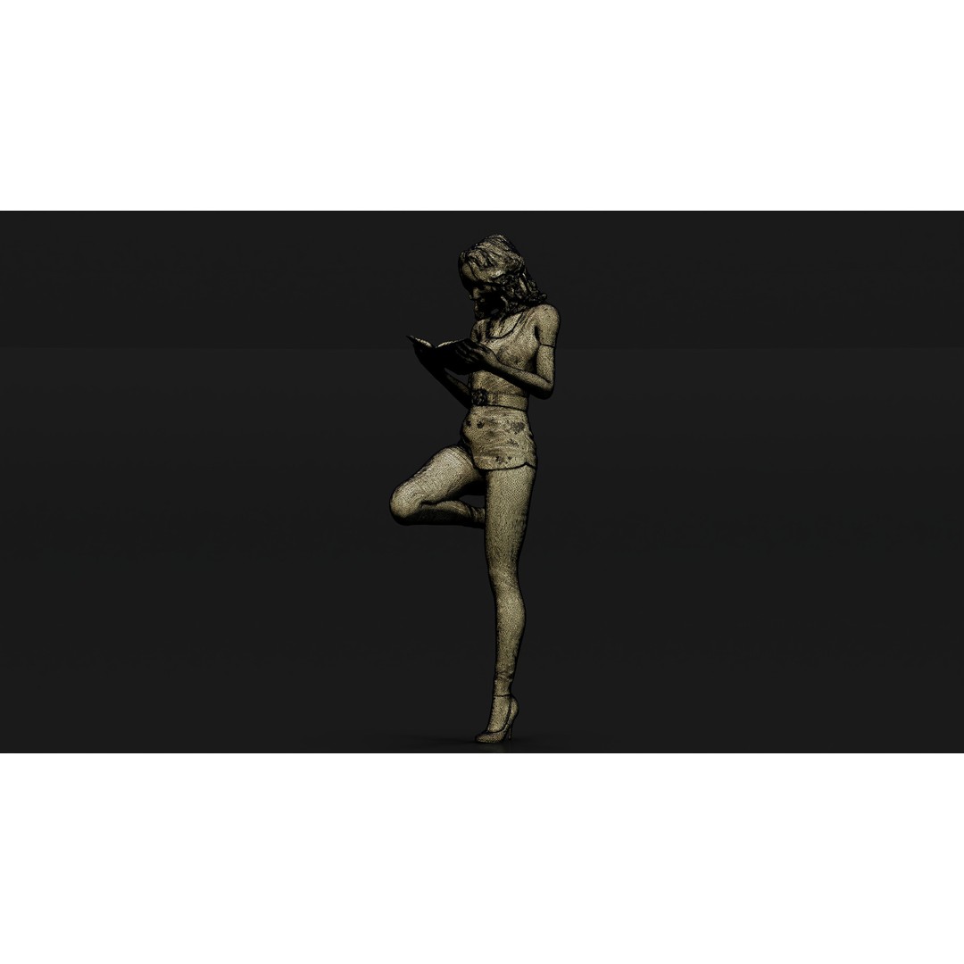 Reading Human Figurines 3D Model – High Poly, STL & OBJ Formats