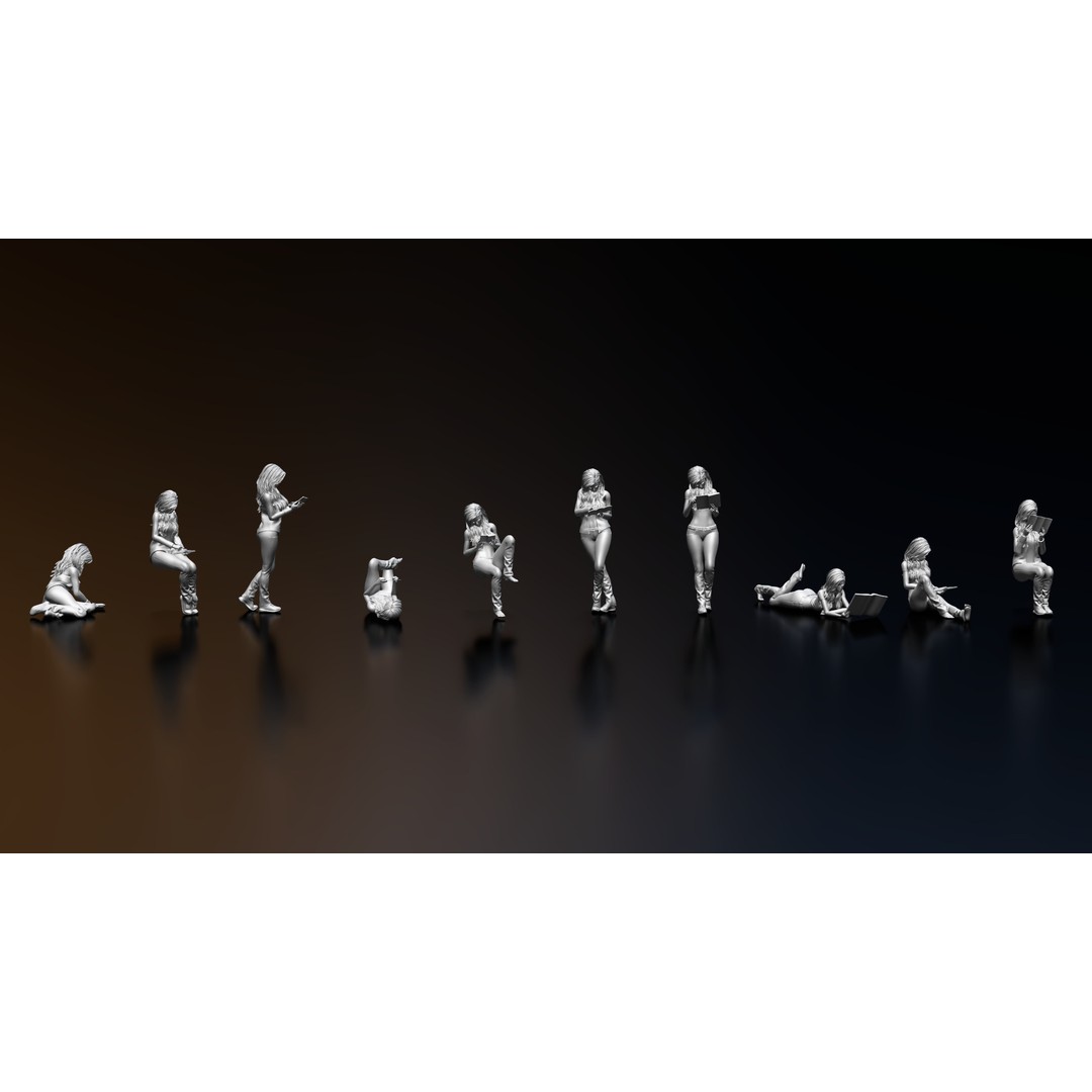 Reading Human Figurines 3D Model – High Poly, STL & OBJ Formats - View 9