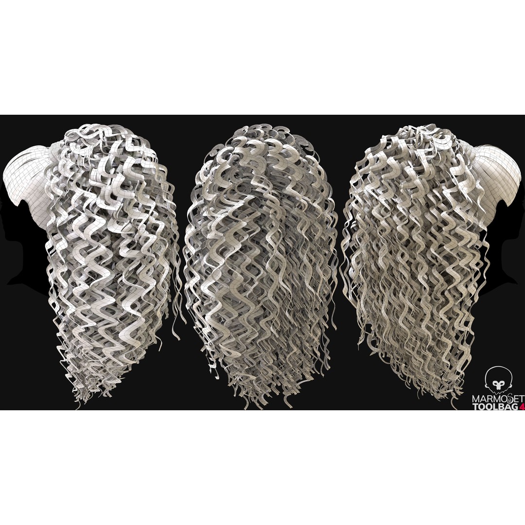 Realtime Haircard 3D Model – Low Poly Game-Ready Character Hair, FBX