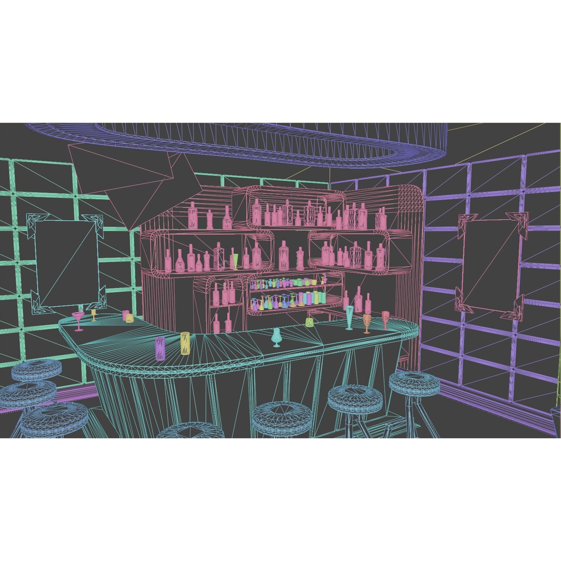 NightClub - Low-Poly Game-Ready 3D Model - View 13