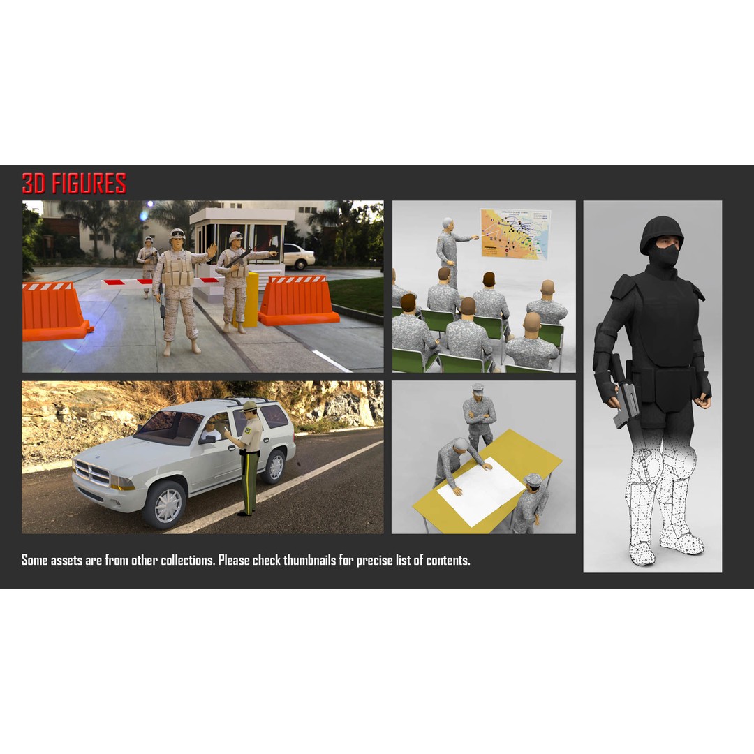 Low Poly People in Uniform 3D Model – Military & Emergency Services, FBX - View 4