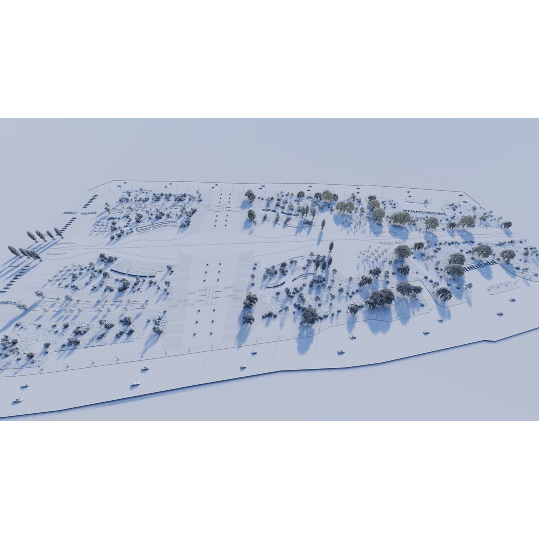 Public Park 3D Model – Urban Landscape Design, FBX, OBJ, PBR - View 21