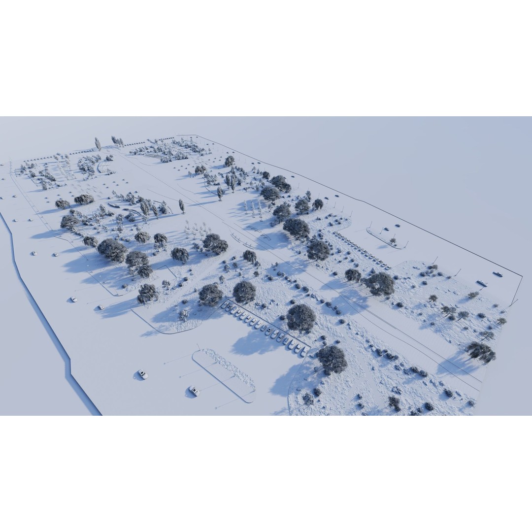 Public Park 3D Model – Urban Landscape Design, FBX, OBJ, PBR - View 23