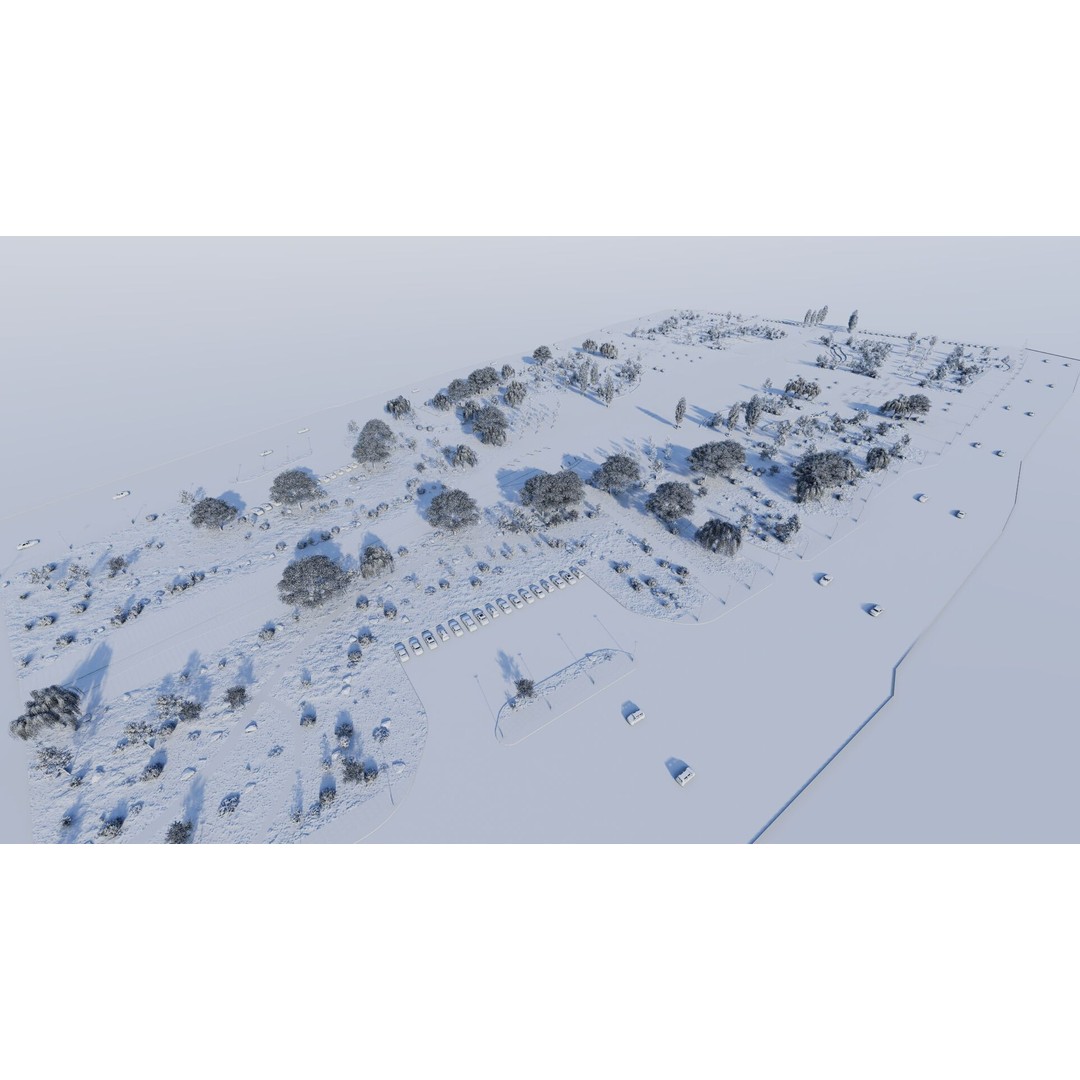 Public Park 3D Model – Urban Landscape Design, FBX, OBJ, PBR - View 24