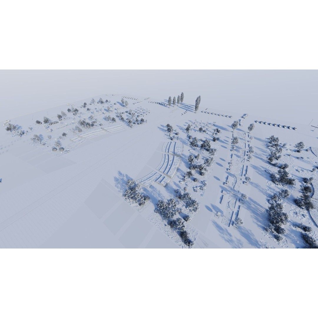 Public Park 3D Model – Urban Landscape Design, FBX, OBJ, PBR - View 26