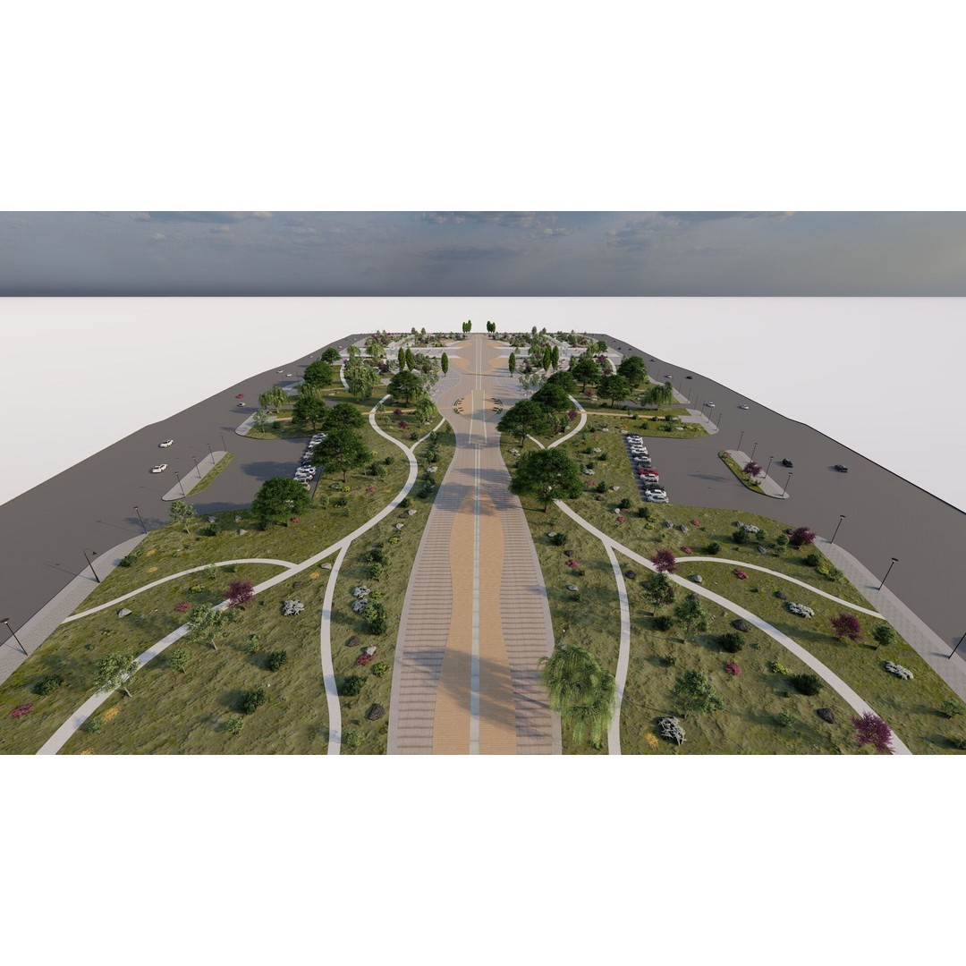 Public Park 3D Model – Urban Landscape Design, FBX, OBJ, PBR - View 28