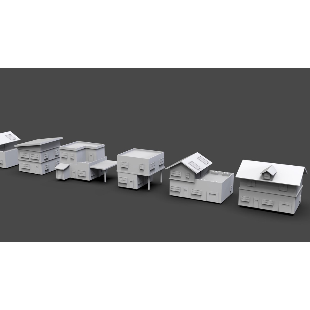 Low Poly City Buildings 3D Model – Game Ready Urban Asset Pack, FBX & OBJ - View 38