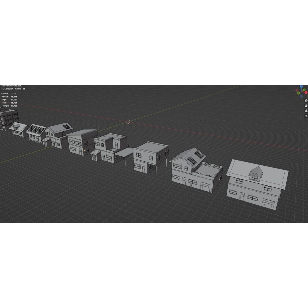 Low Poly City Buildings 3D Model – Game Ready Urban Asset Pack, FBX & OBJ - View 78