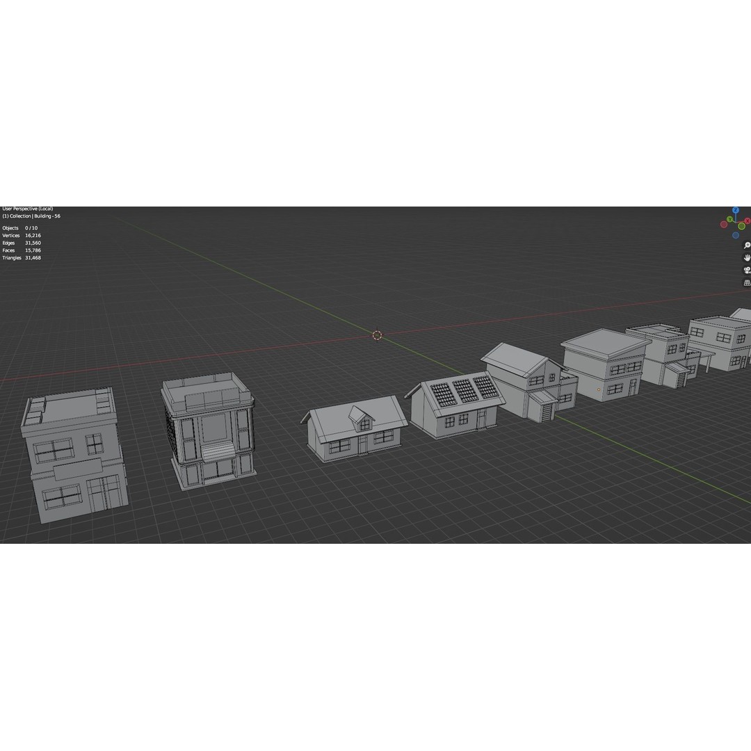Low Poly City Buildings 3D Model – Game Ready Urban Asset Pack, FBX & OBJ - View 85