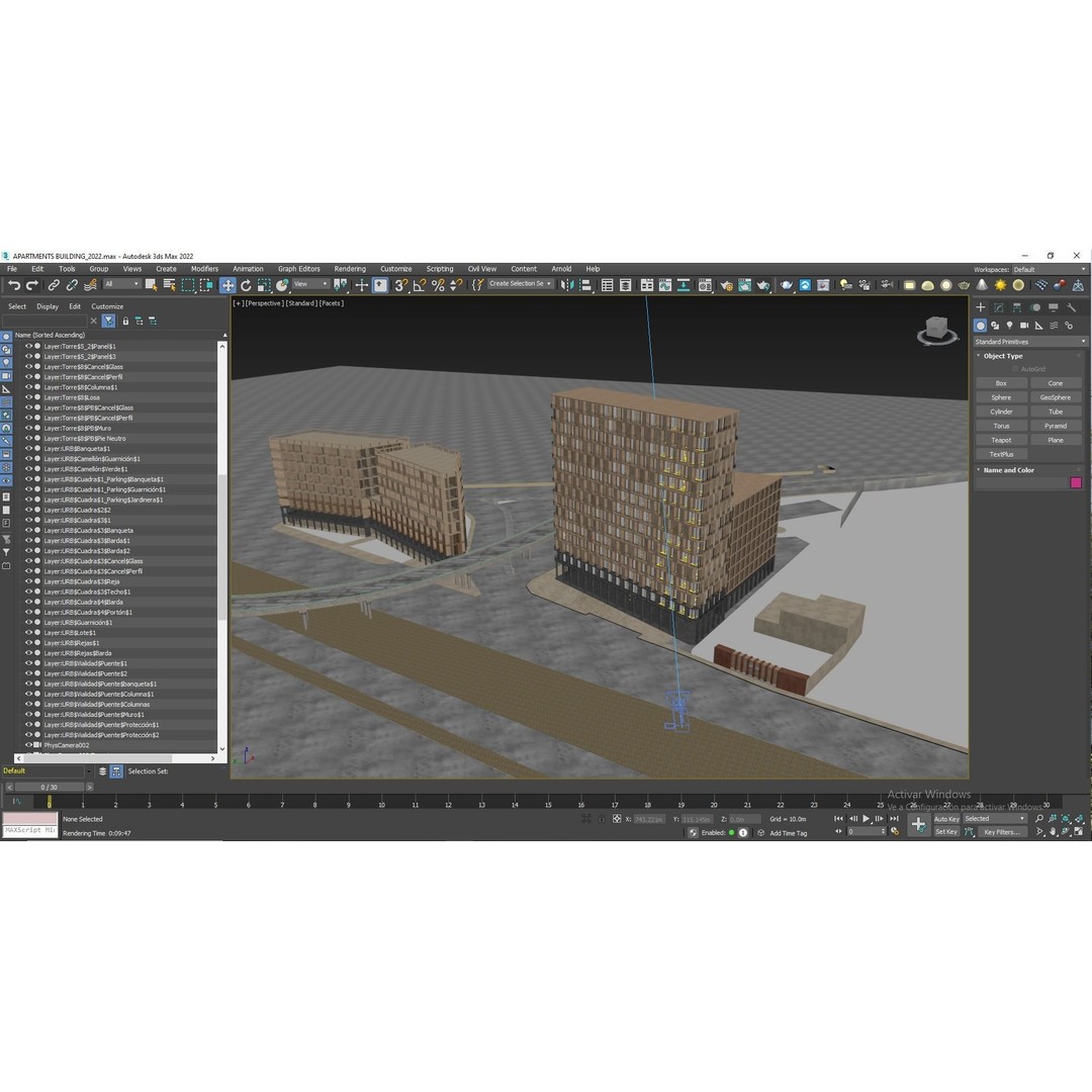 Modern Apartments Building 3D Model – Contemporary Design, FBX, OBJ - View 12
