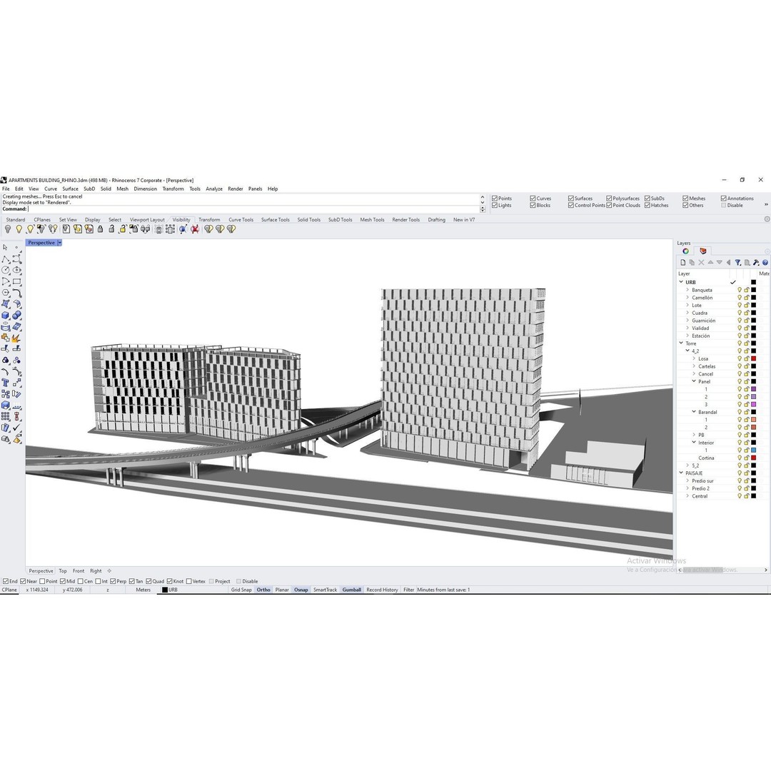 Modern Apartments Building 3D Model – Contemporary Design, FBX, OBJ - View 15