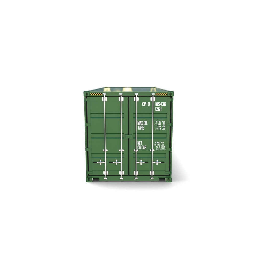 20ft Shipping Container 3D Model – Side Open, PBR Textures, FBX - View 10