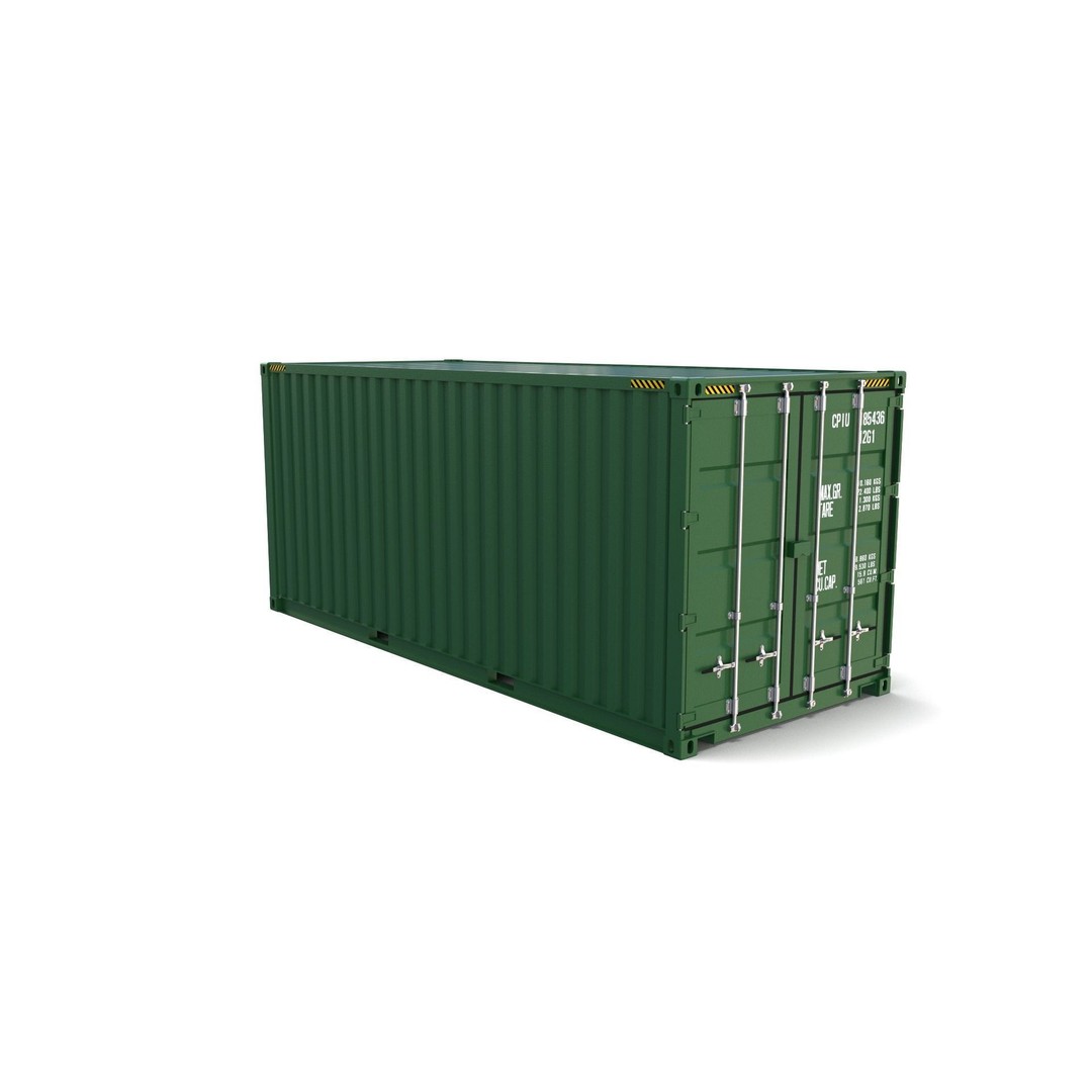 20ft Shipping Container 3D Model – Side Open, PBR Textures, FBX - View 15