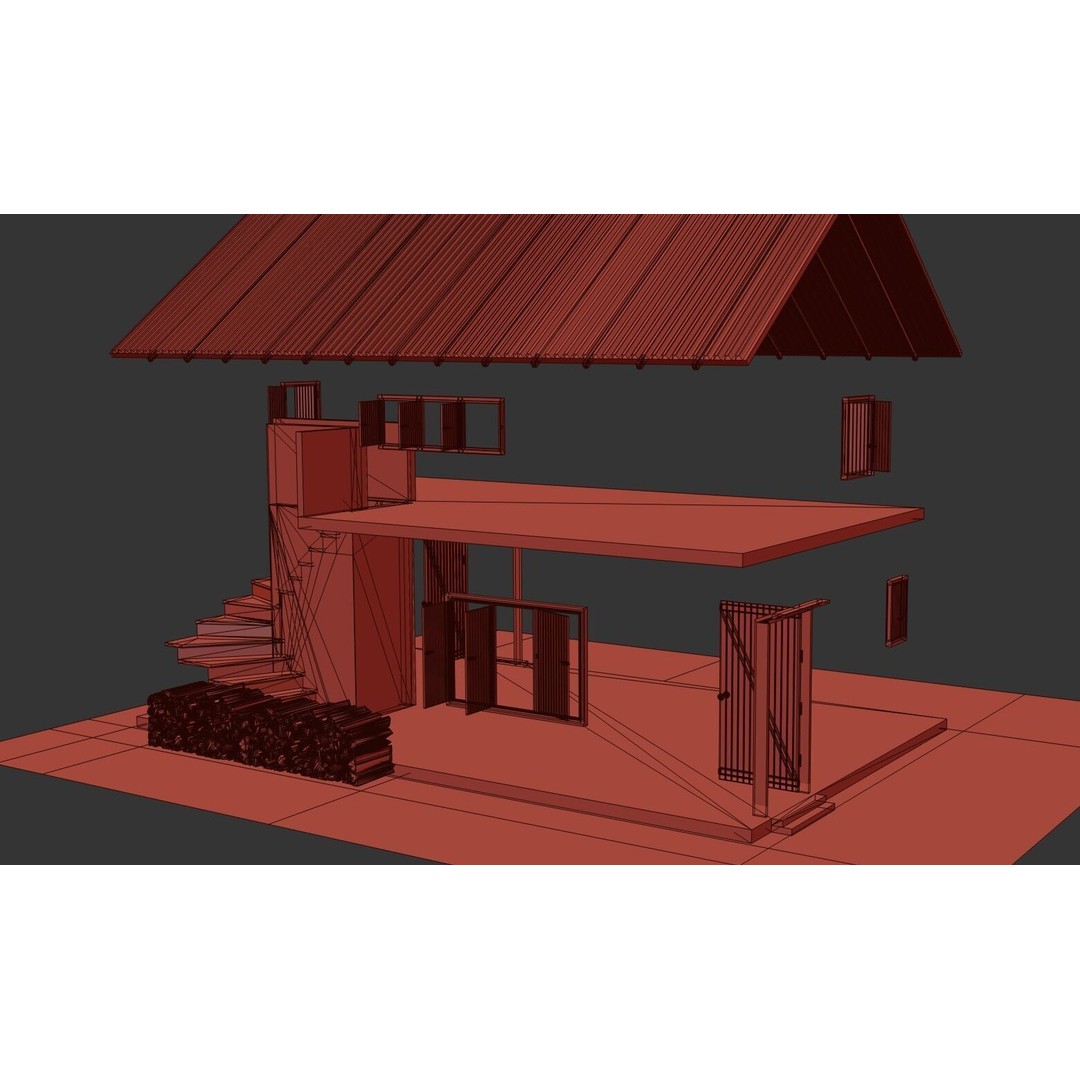Old Vintage House 3D Model – Low Poly PBR Asset for Games