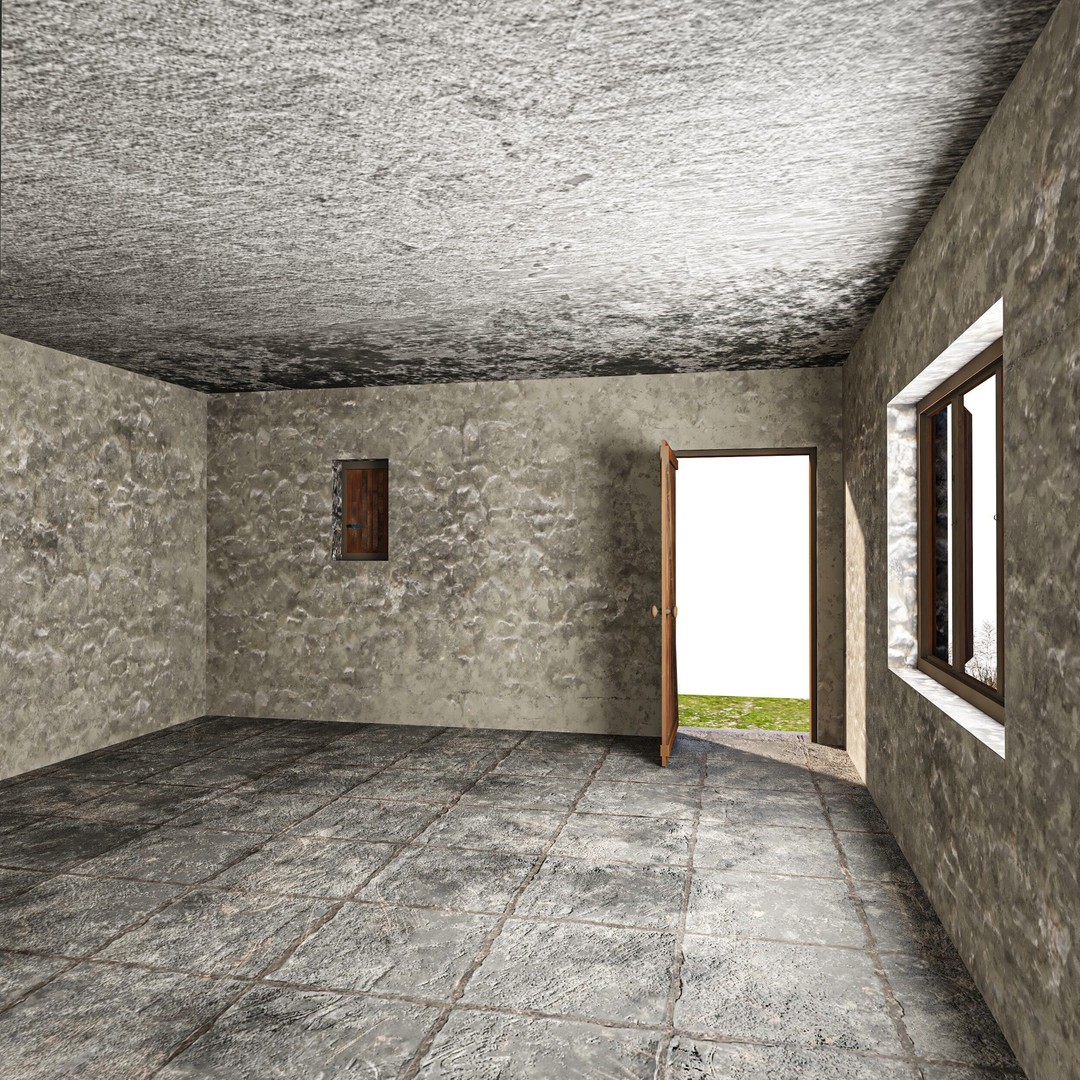 Old Vintage House 3D Model – Low Poly PBR Asset for Games - View 11