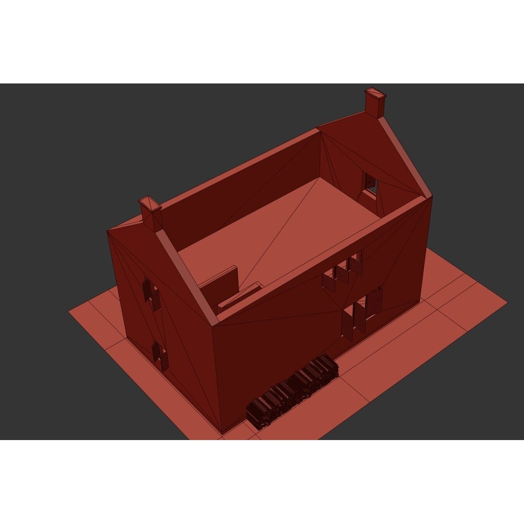 Old Vintage House 3D Model – Low Poly PBR Asset for Games - View 16