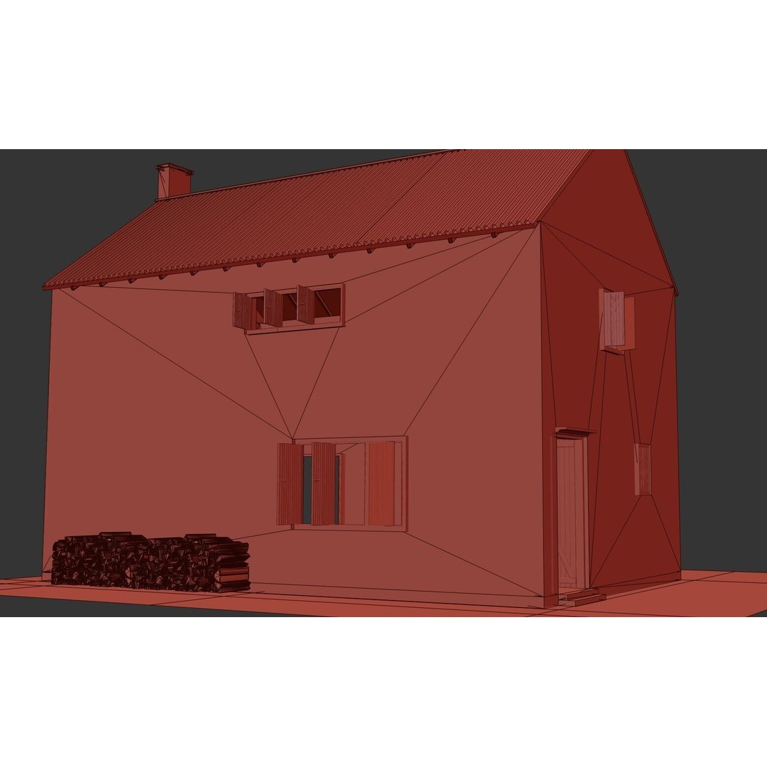 Old Vintage House 3D Model – Low Poly PBR Asset for Games - View 17